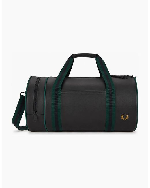 Fred Perry Black Classic Barrel Bag/Grassroots for men