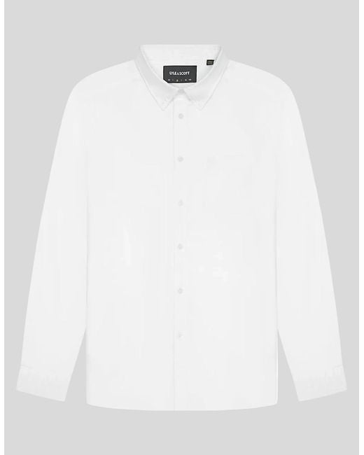 Lyle & Scott White Tonal Button Down Oxford Shirt for men