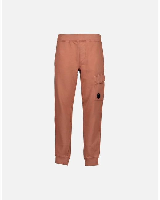 C P Company White Brushed Fleece Lens Sweatpants for men