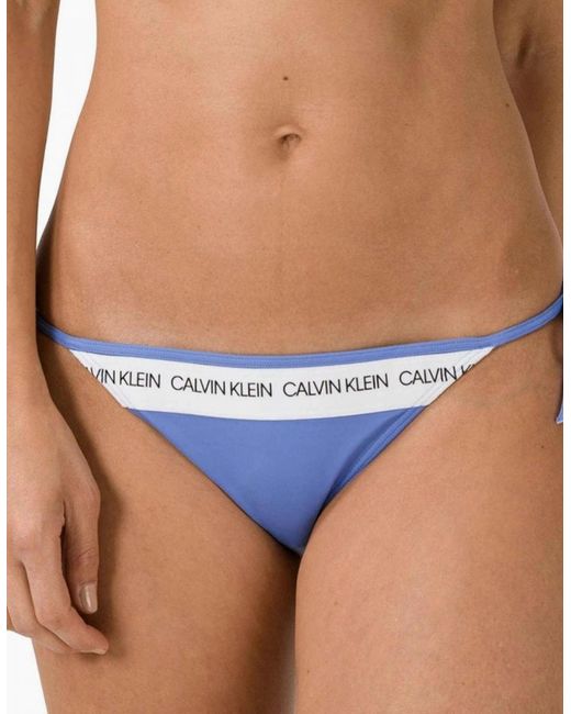 Calvin Klein Blue Side Tie Swimwear Bikini Bottom, Persian Jewel