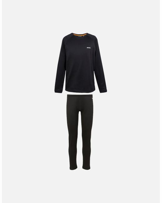Regatta Black Thermal Base Layer Set for men