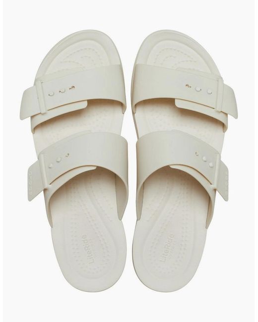 CROCSTM White Brooklyn Buckle Sandstone Sandals