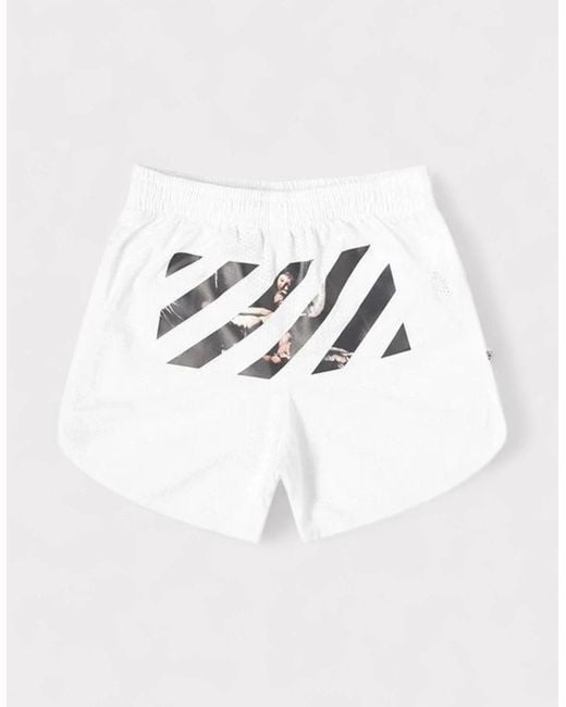 Off-White c/o Virgil Abloh White Caravaggio Diag Stripe Shorts for men