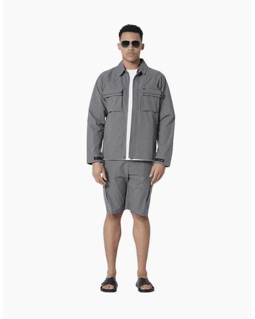 883 Police Gray Revelstoke Stokevels Charcoal Technical Shorts Set for men