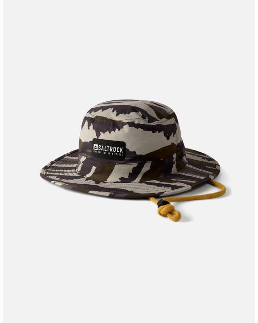 Saltrock Black Camo Stripe Bucket Hat for men