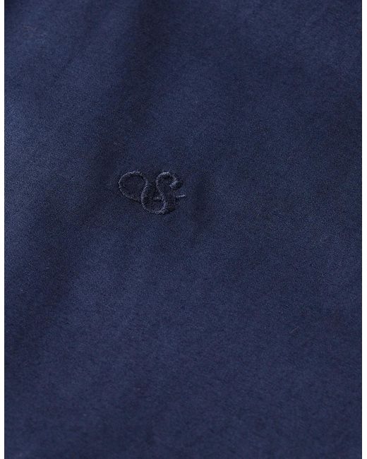 Scotch & Soda Blue Cotton Poplin Stretch Ls Shirt for men