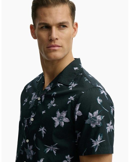 Superdry Black Cabana Print Short Sleeve Shirt for men