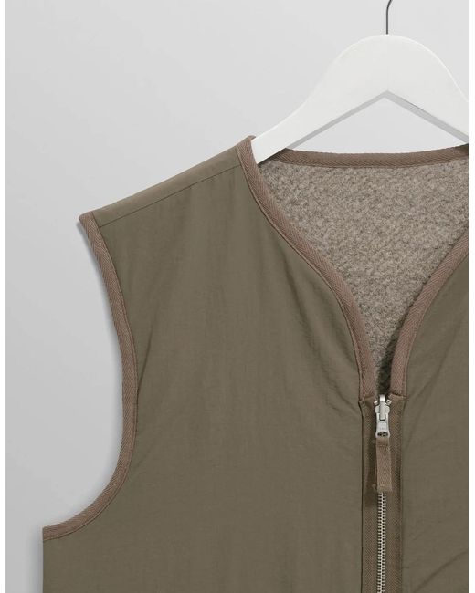 Wax London Gray Paragon Reversible Nylon/Wool Gilet for men