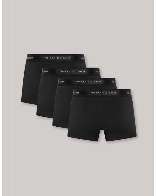 Ted Baker Black 4 Pack Plain Design Trunk for men
