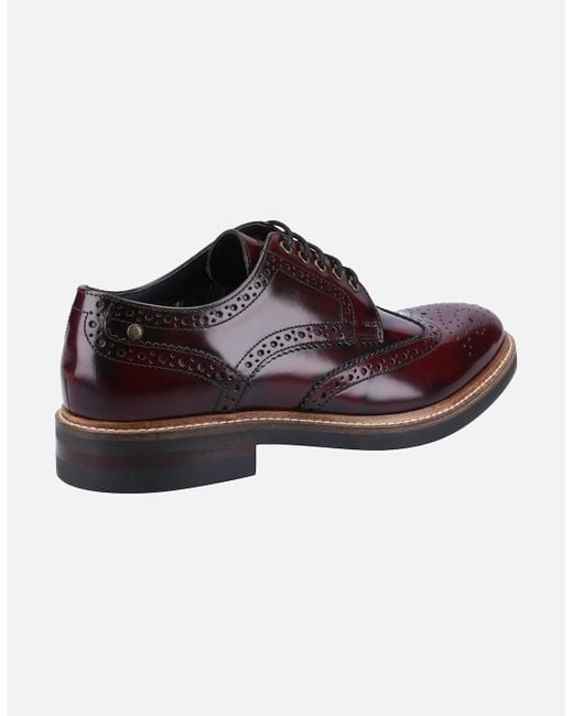 Base London Brown London Woburn Hi-Shine Brogue Shoe for men