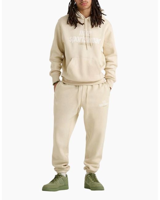 Nike Natural Joggers Club Fleece Sweatpants Casual Retro Sportswear Trousers Bottom for men