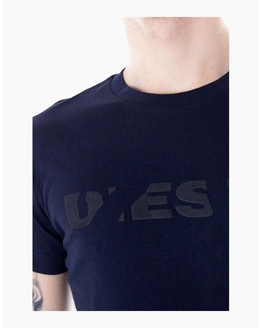 DIESEL Blue T Diego Brok T Shirt Short Sleeves Crew Neck Casual Summer Tee for men