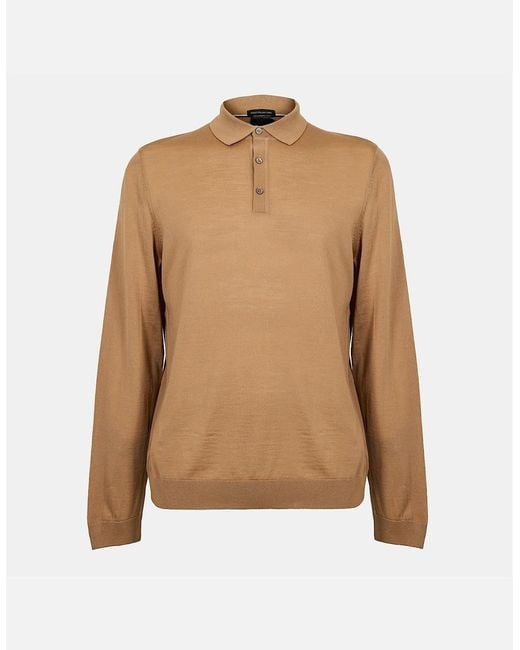 Boss Natural Lancione Long Sleeve Polo for men