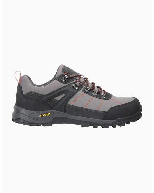 Mountain Warehouse Gray Storm Suede Isogrip Walking Shoes for men