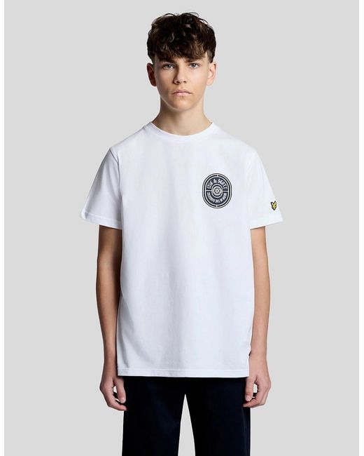 Lyle & Scott White Graphic Badge Cotton T-Shirt for men