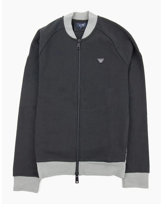 Armani Jeans Black Eagle Logo Bomber Jacket for men