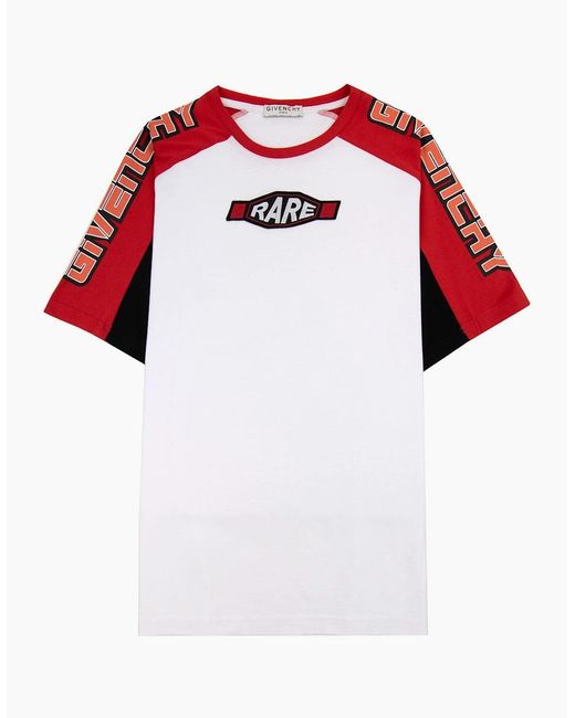 Givenchy Red Rare Logo Crewneck T Shirt 001 for men