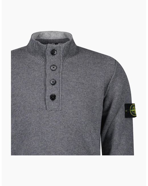 Stone Island Gray Half-Zip Jumper for men