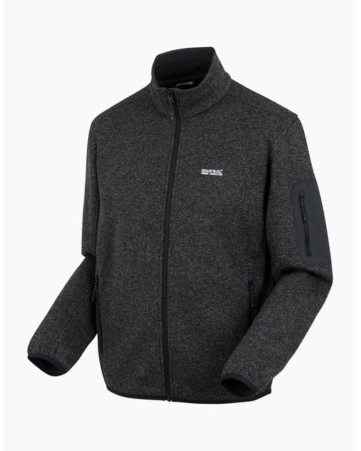 Regatta Black Newhill Marl Full Zip Fleece Jacket for men