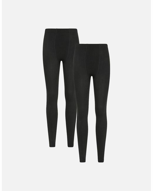 Mountain Warehouse Black Ladies Fleece Lined Thermal Leggings (Pack Of 2)