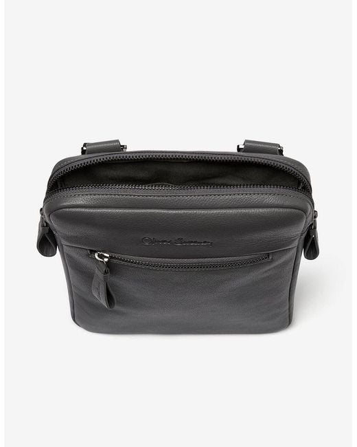 Oliver Sweeney Black Calf Leather Cross Body Bag for men