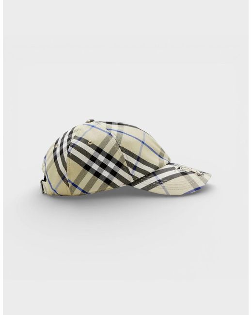 Burberry Gray Check Baseball Cap for men