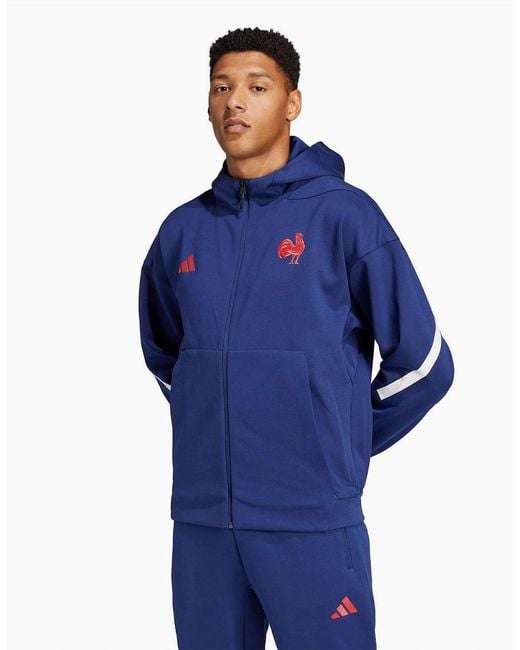 Adidas Blue Trvl Fz H M Tracksuit Top for men