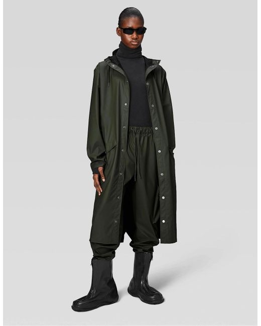 Rains Green Longer Jacket