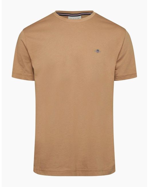 Gant Natural Crew Neck Regular Fit Short Sleeve T-Shirt for men