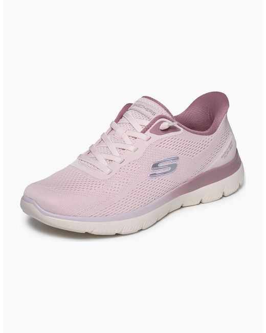 Skechers Pink Summits Sweet Skies Mauve Mesh/ Trim Trainers