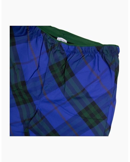 Burberry Blue Check Swim Shorts for men