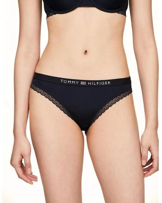 Tommy Hilfiger Blue Th Tonal Logo Lace Bikini Brief