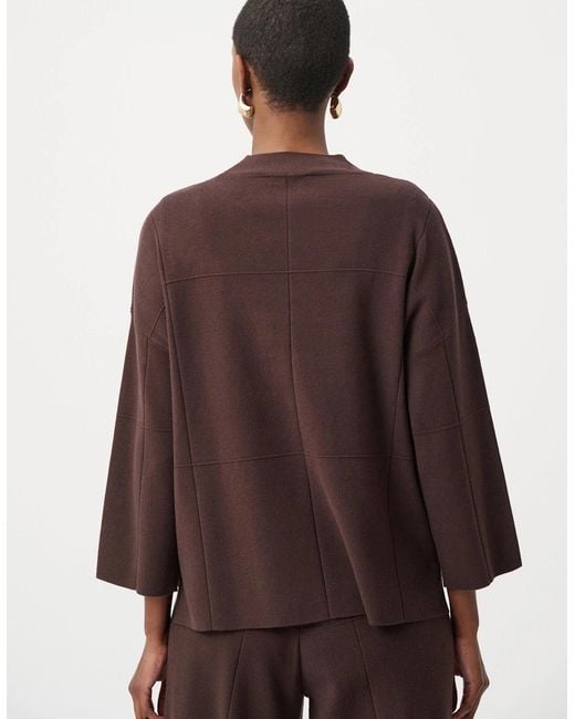 Joseph Ribkoff Brown Brushed Viscose Straight Sweater With Mock Neck