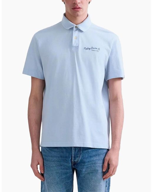 Replay Blue Premium Quality Polo Shirt Light for men