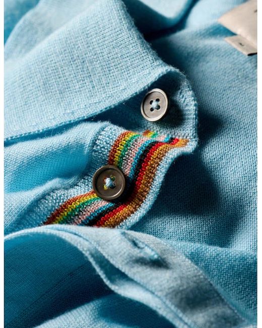 Paul Smith Blue Ls Polo Sweater 40B for men