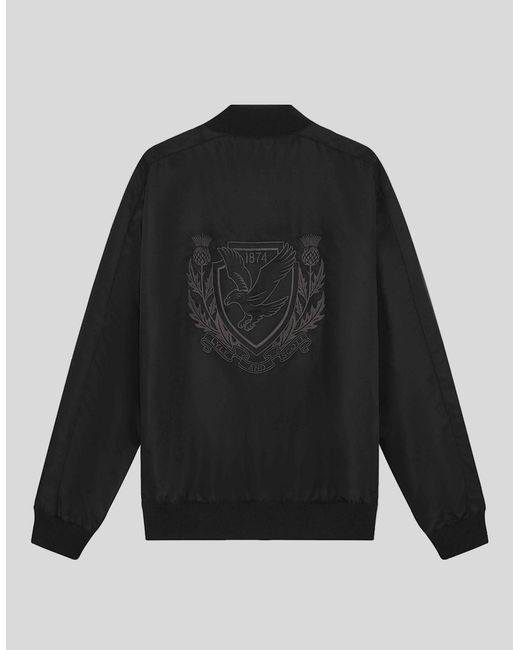 Lyle & Scott Gray Embroidered Crest Varsity Jacket for men