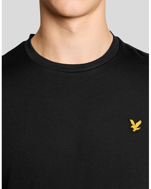 Lyle & Scott Black Sports Sleeve Detail T-Shirt for men
