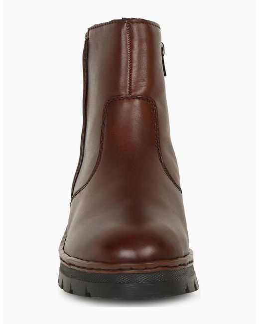 Rieker Brown Capital Ankle Boots