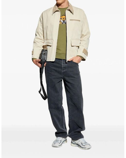 KENZO Green Happy Tiger Embroidered Slim Sweatshirt for men