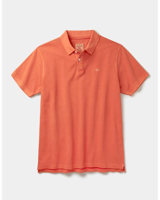 aubi Orange Lusby Pique Polo for men
