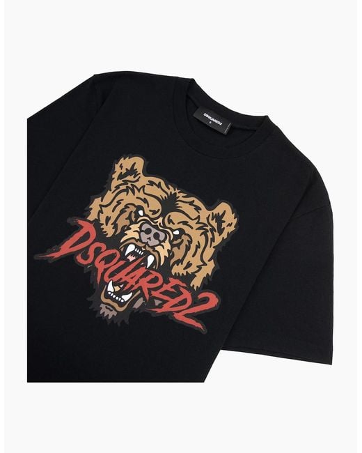 DSquared² Black Bear Logo Cool Fit T Shirt 900 for men