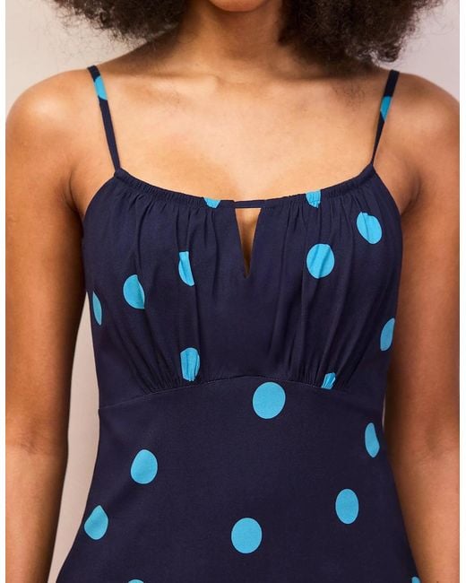 Ro&zo Blue And Spot Keyhole Dress