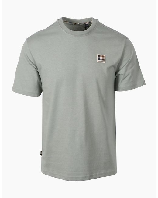 Aquascutum Gray Club Check Badge T-Shirt for men