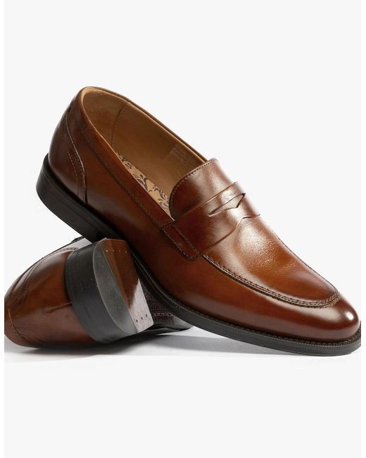Base London Brown London Kennedy Shoes Burnt Tan for men