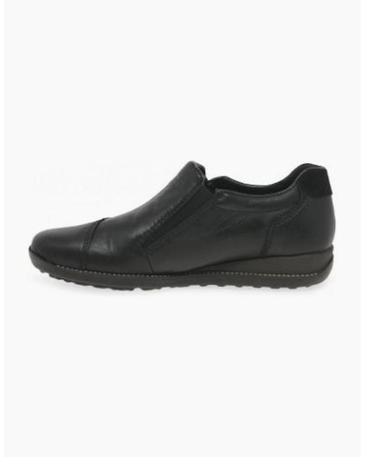 Rieker Black Shoes 44287-00 Slip On Waterproof Shoe