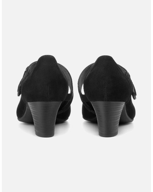 Hotter Black Samba Mary Jane Court Shoes