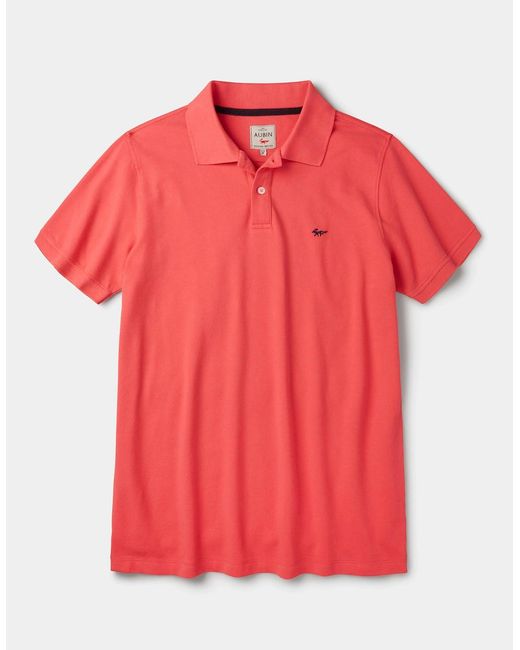 aubi Red Oliver Pique Polo for men