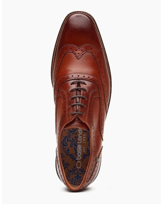 Base London Brown London Clarence Brogue Shoes Tan for men