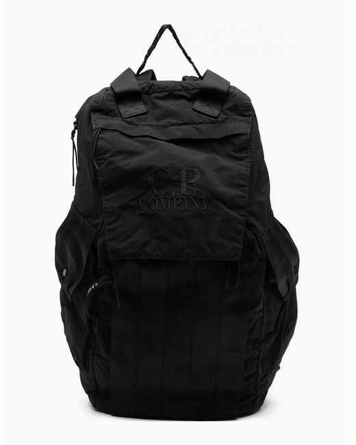C P Company Black Branded Backpack for men