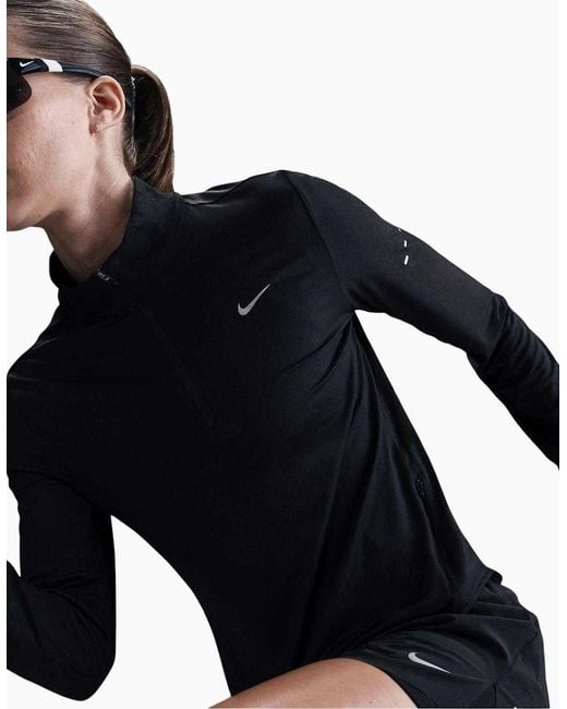 Nike Black Ladies Swift Quarter Zip Running Top